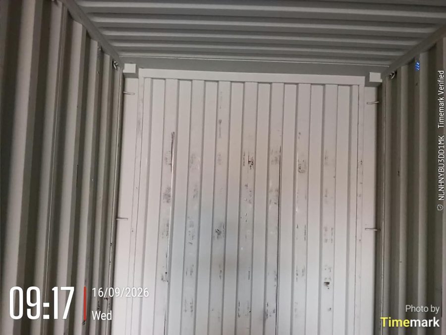 Empty container interior